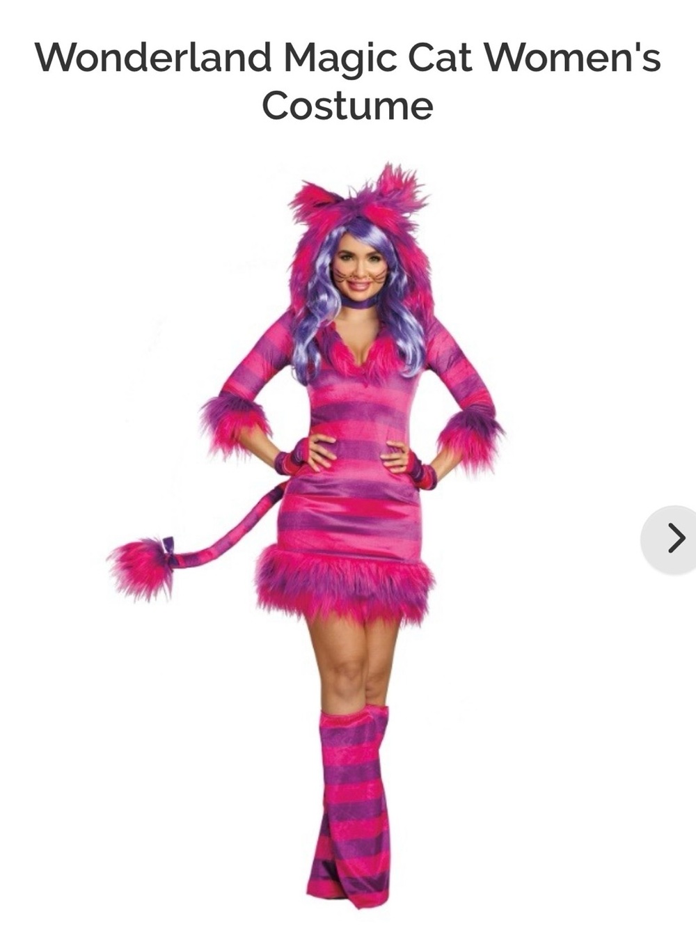 Dreamgirl Pink Purple Wonderland Cat Costume